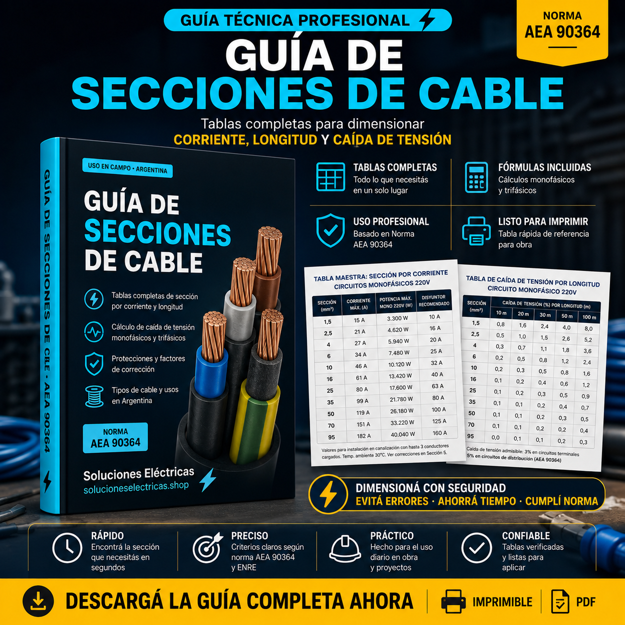 Guía de Cables y Caída de Tensión